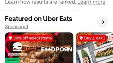 Captura de tela de Uber Eats 1