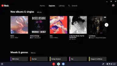 Captura de tela de YouTube Music for Chromebook 3
