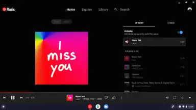 Captura de tela de YouTube Music for Chromebook 1