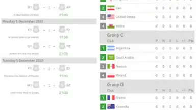 Captura de tela de Live Scores for World Cup 2022 2