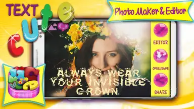 Captura de tela de Cute Text Photo Maker and Editor 1