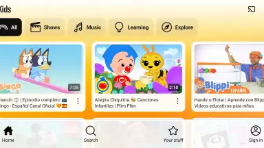 Captura de tela de YouTube Kids 4