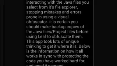 Captura de tela de Leaf Pro Java Obfuscator 1