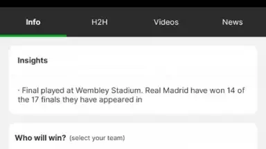 Captura de tela de Betway Scores 9